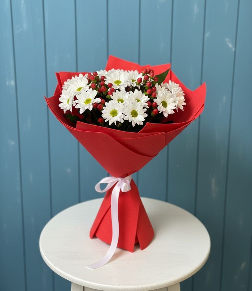 Букет цветов из: Хризантемы в Пестово Новгородская область