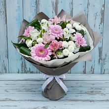 Букет цветов из:  Герберы, Альстромерии и Хризантемы #REPLACE_PRED# Пестово Новгородская область