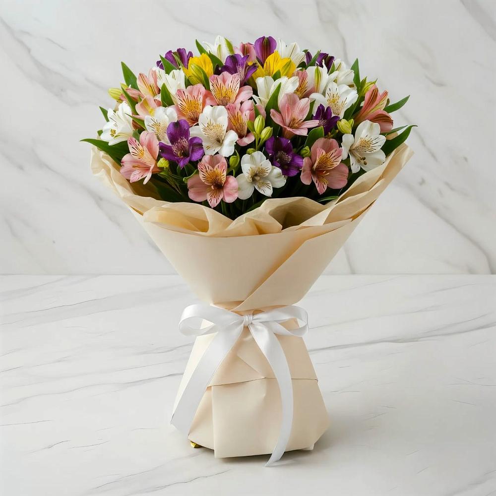 Букет цветов из: Альстромерии в Пестово Новгородская область