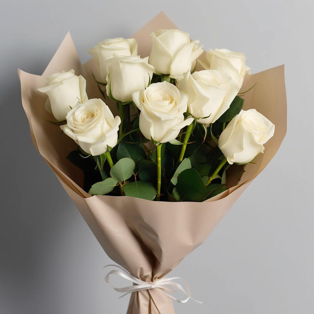 Букет 9 Белых роз Эдлесс Лав в Пестово Новгородская область