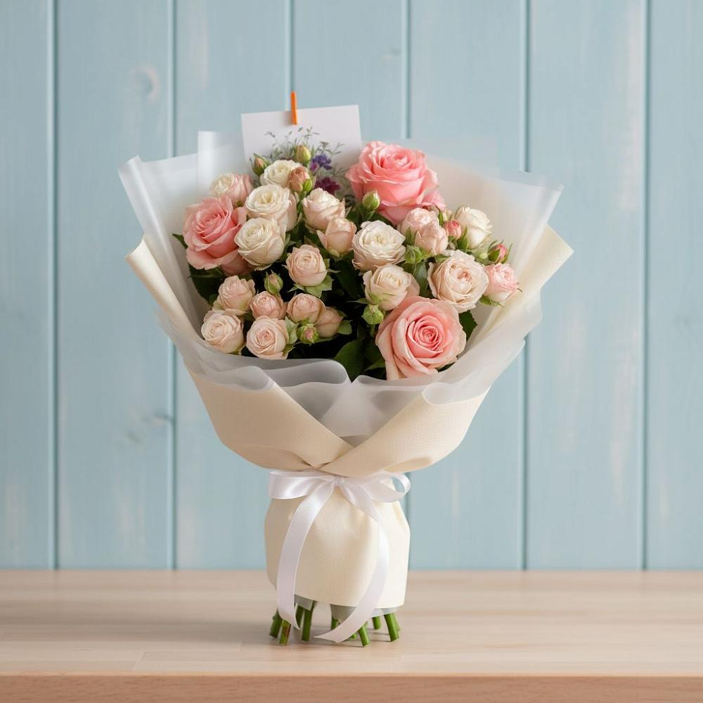 Букет цветов из: Розы в Пестово Новгородская область