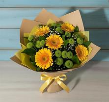 Букет цветов из:  Герберы и Хризантемы #REPLACE_PRED# Пестово Новгородская область