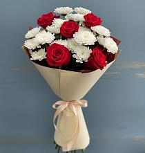 Букет цветов из:  Розы и Хризантемы #REPLACE_PRED# Пестово Новгородская область