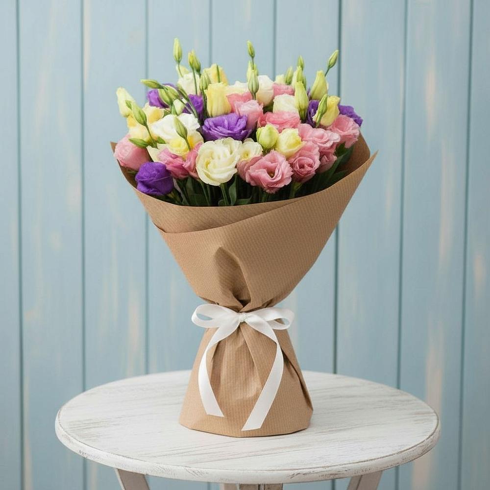 Букет цветов из: Лизиантусы в Пестово Новгородская область