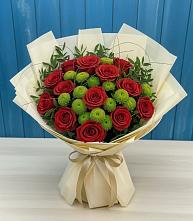 Букет цветов из:  Розы и Хризантемы #REPLACE_PRED# Пестово Новгородская область