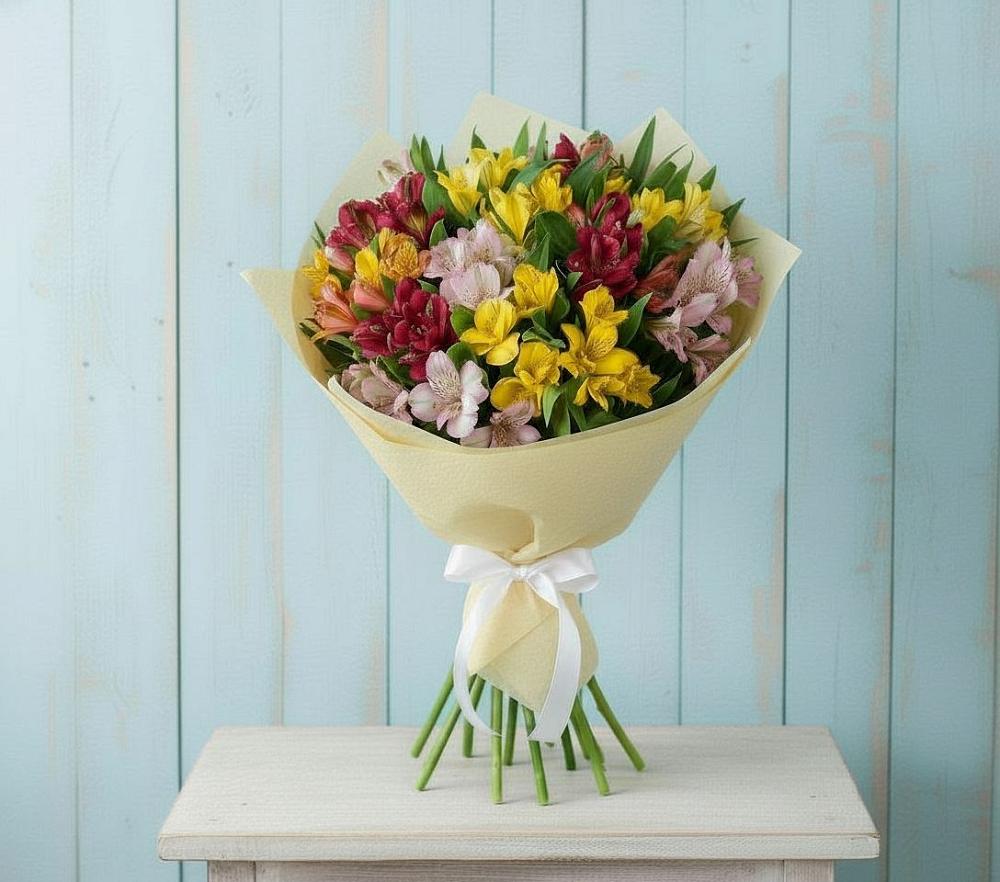 Букет цветов из: Альстромерии в Пестово Новгородская область