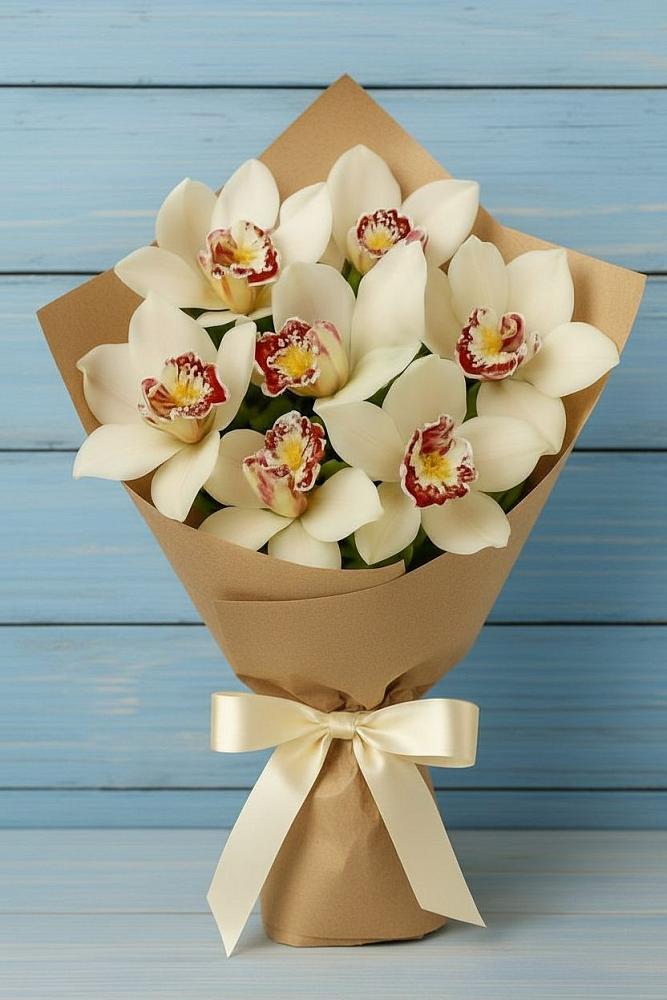 Букет цветов из: Орхидеи и Розы в Пестово Новгородская область