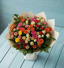 Букет Микс из разноцветных кустовых роз #REPLACE_PRED# Пестово Новгородская область