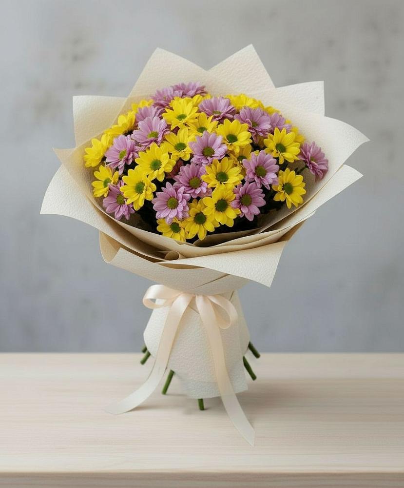 Букет цветов из: Хризантемы в Пестово Новгородская область